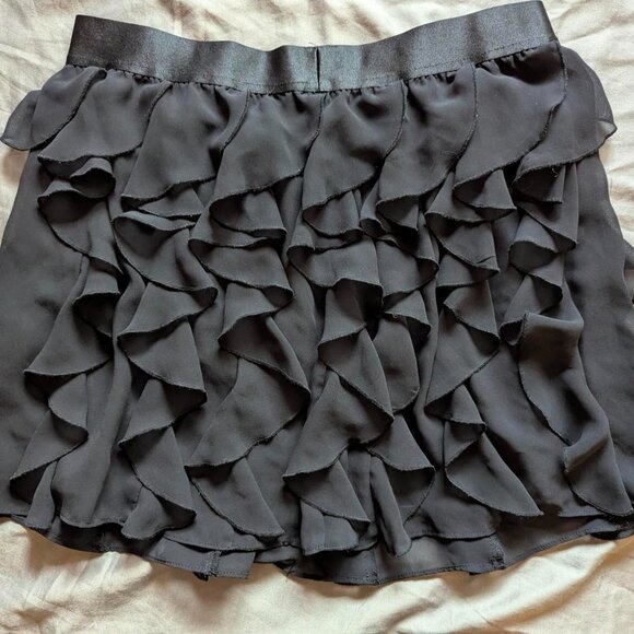 Womens Express Black Ruffled Skirt - Picture 2 of 3